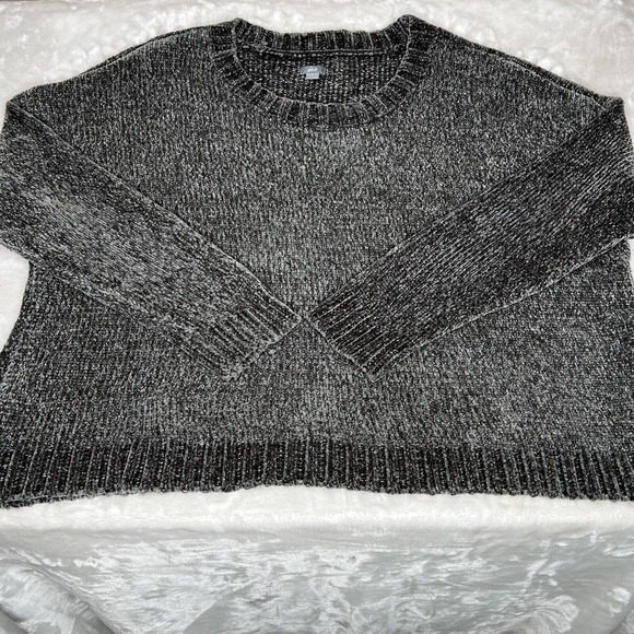Aerie Women's Gray Chenille Long Sleeve Chunky Knit Pullover Sweater Sz XL - Picture 3 of 9